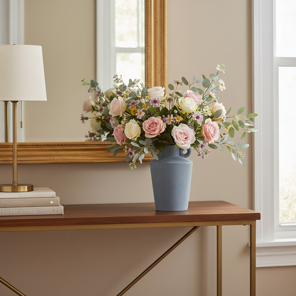 Dark Grey Vase with Handle