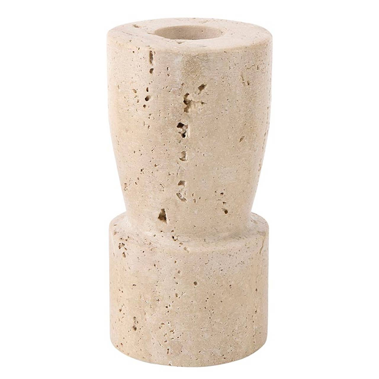 Tall Travertine Marble Taper Candle Holder
