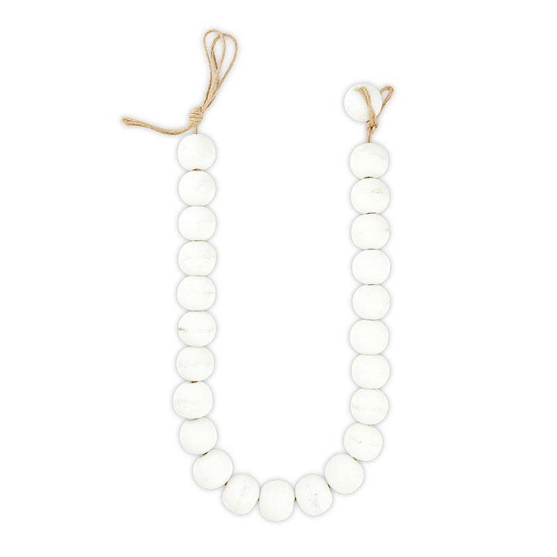 Decor Beads - White Glass