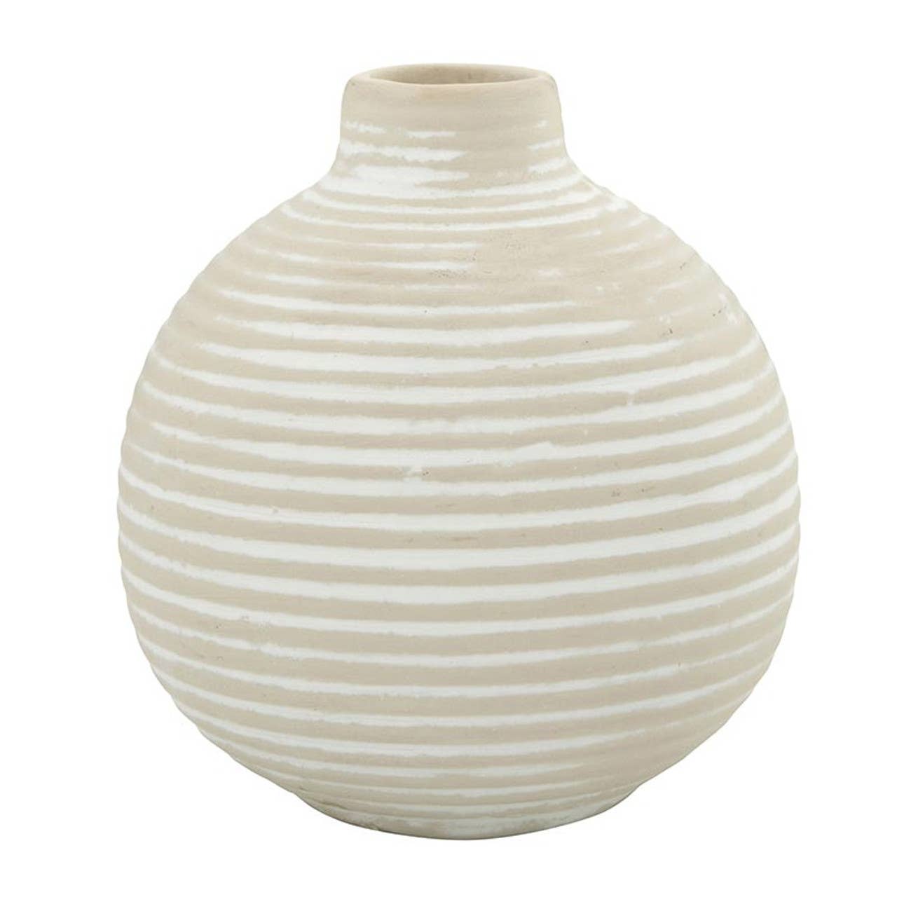 White Striped Droplet Vase